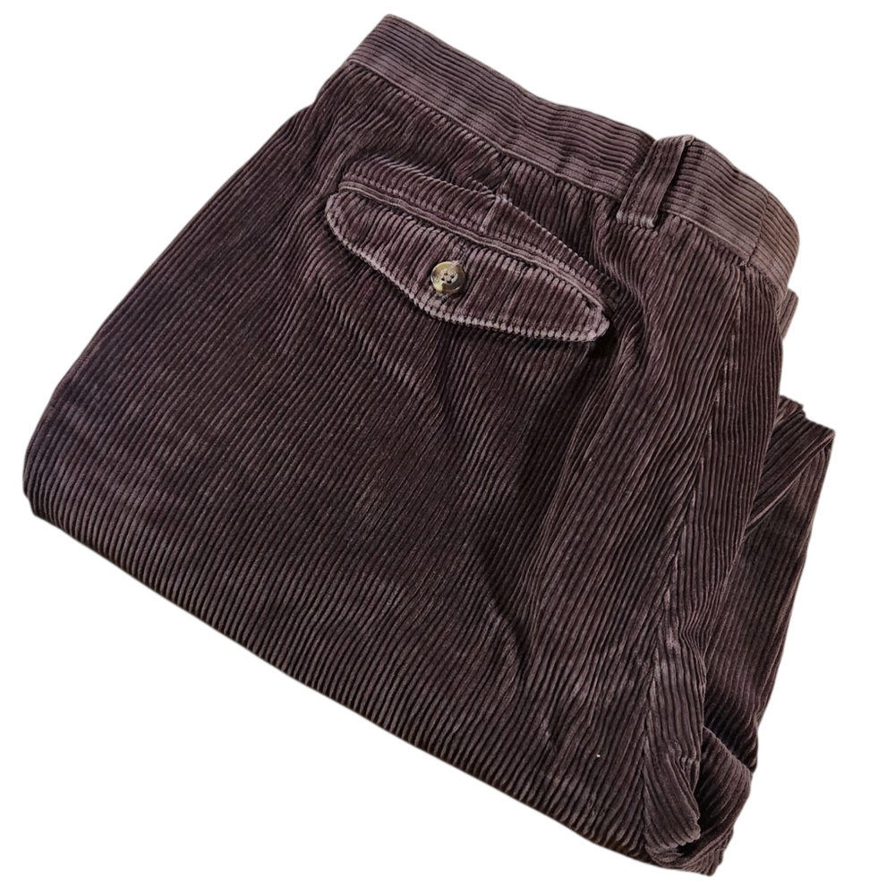 LL Bean Classic Fit Brown Corduroy Pants Men's Size 36x31 Cotton Blend Cords
